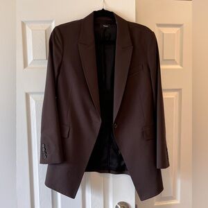 Theory Etiennette B Good Wool Suit Jacket (Brown, Size 8)
